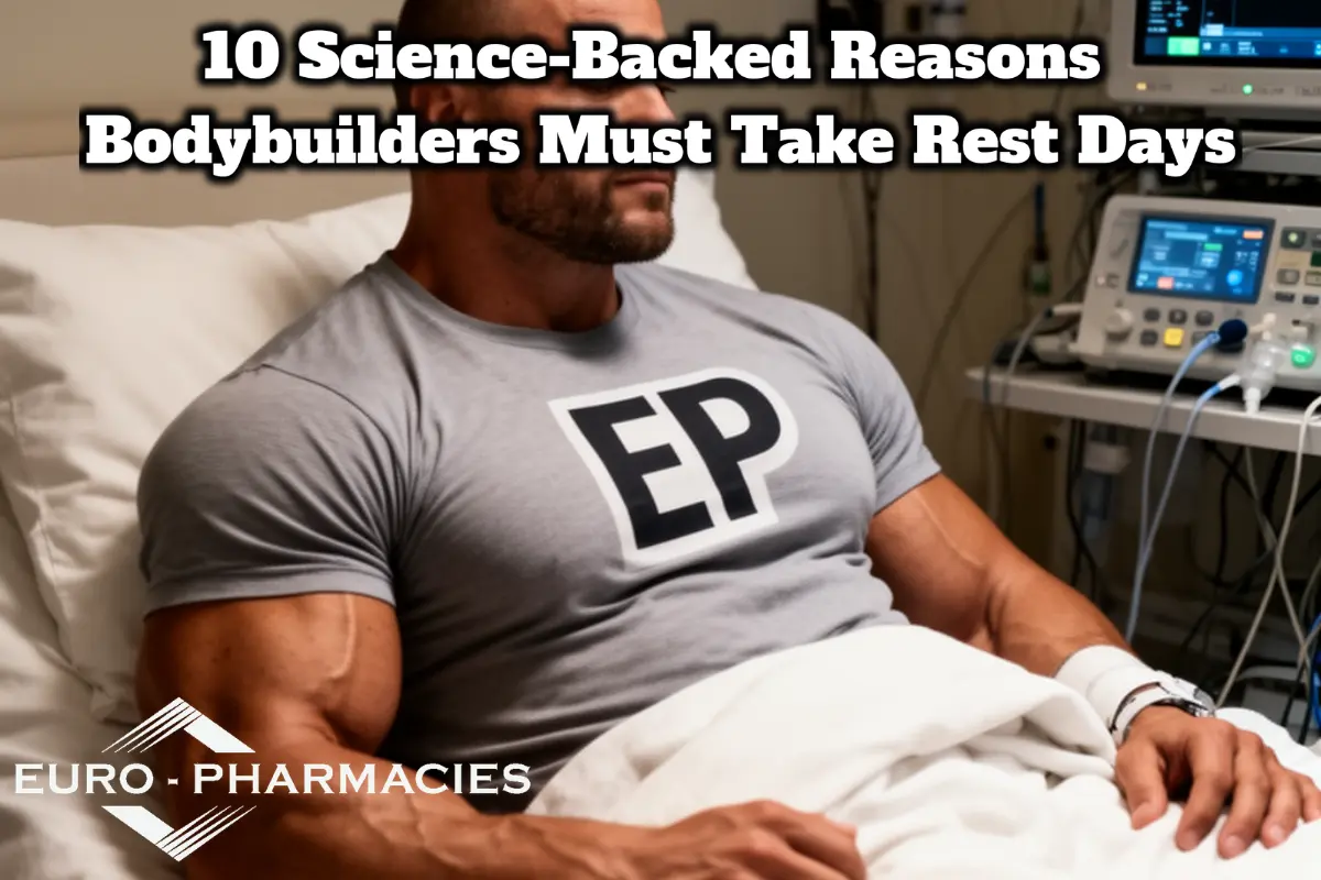 Bodybuilder resting on bench showing importance of rest days for muscle recovery